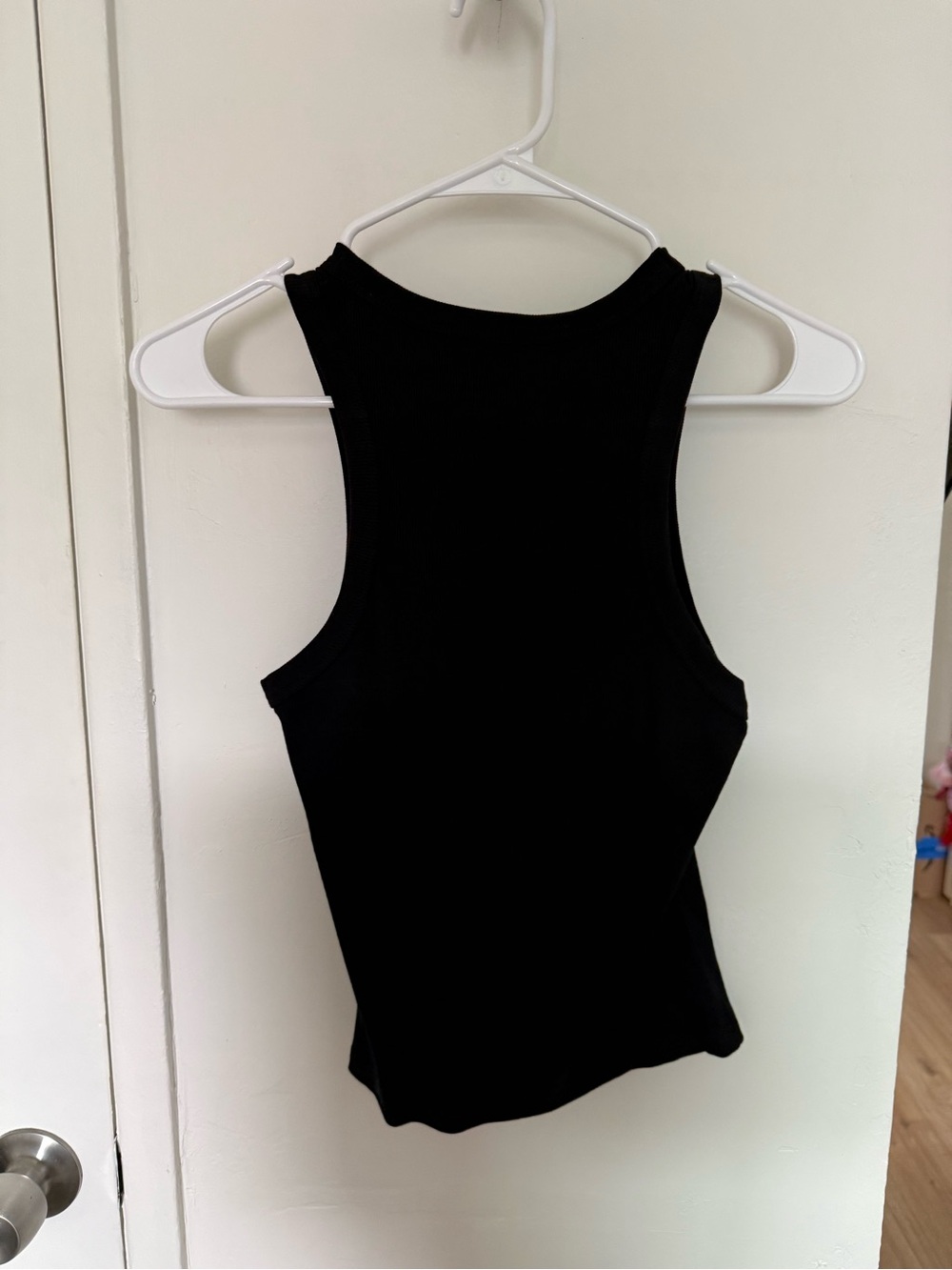 Commense Black Ribbed High-Neck Racerback Tank NWOT
